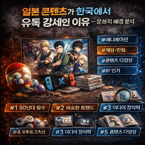 일본 콘텐츠 한국 인기