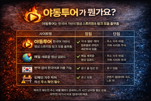 야동투어란 무엇인가 - 플랫폼 개요